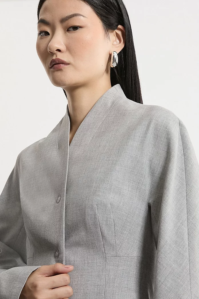 Tailored Fitted Waist Collarless Jacket | Karen Millen Tailored Fitted Waist Collarless Jacket | Karen Millen